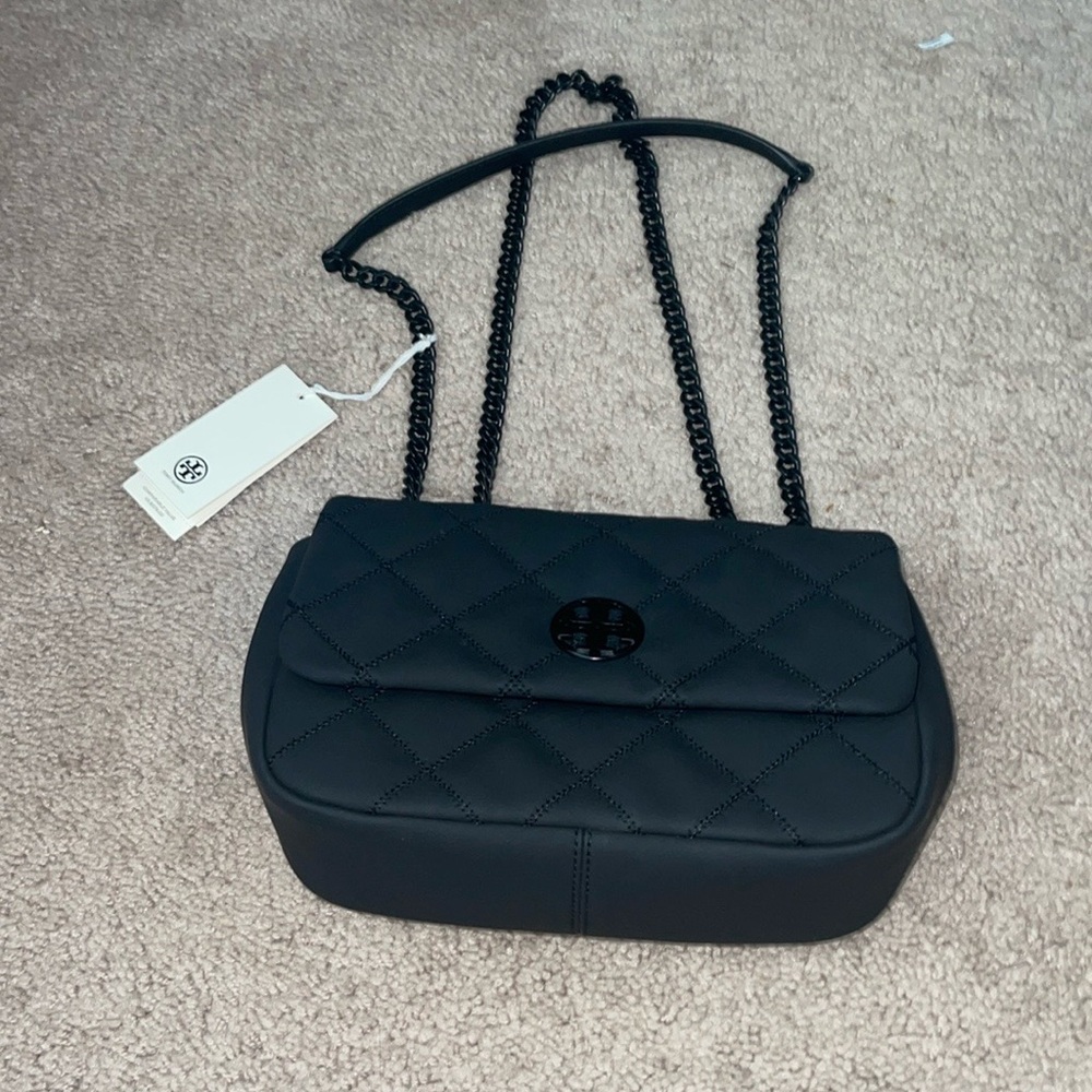 Tory Burch Black Quilted Crossbody Bag